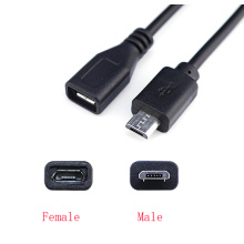 Micro USB -мужчина для мужчины в свободный конечный кабель